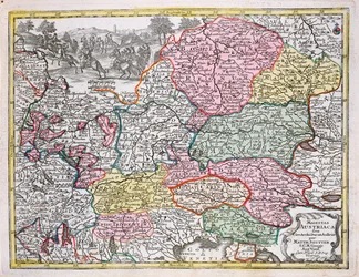 Karte des Österreichischen Kaiserreichs, um 1750